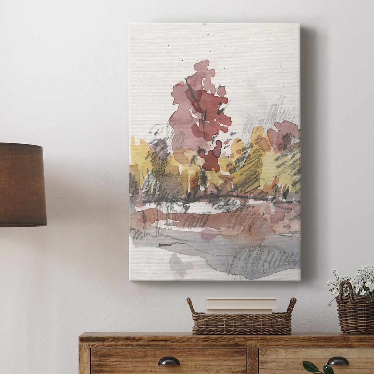 Watercolor Treeline Sketch I - Canvas Art Print