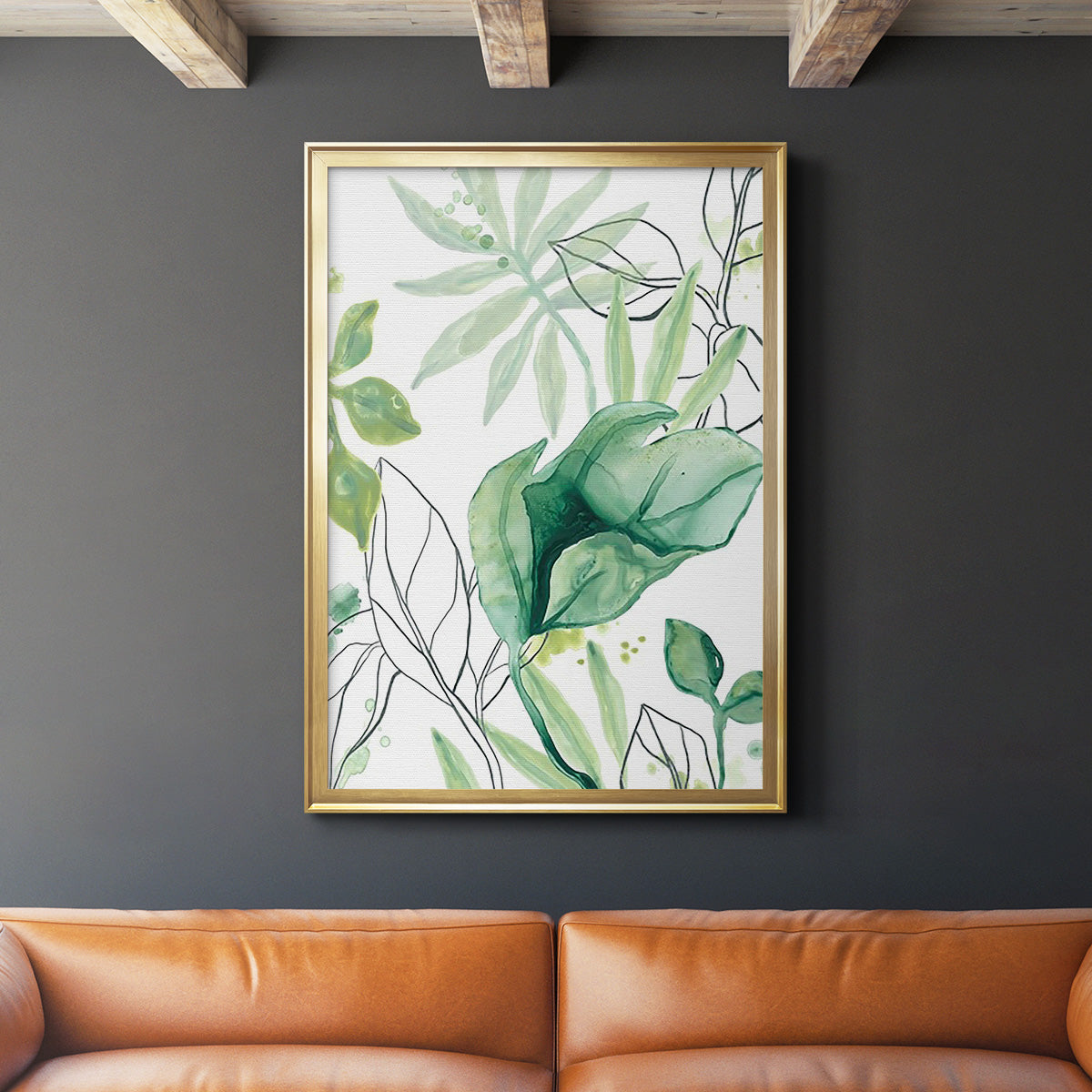 Tropical Palm Chorus II - Modern Framed Canvas Print