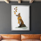 Fox Leaves on Nose - Modern Framed Canvas Print