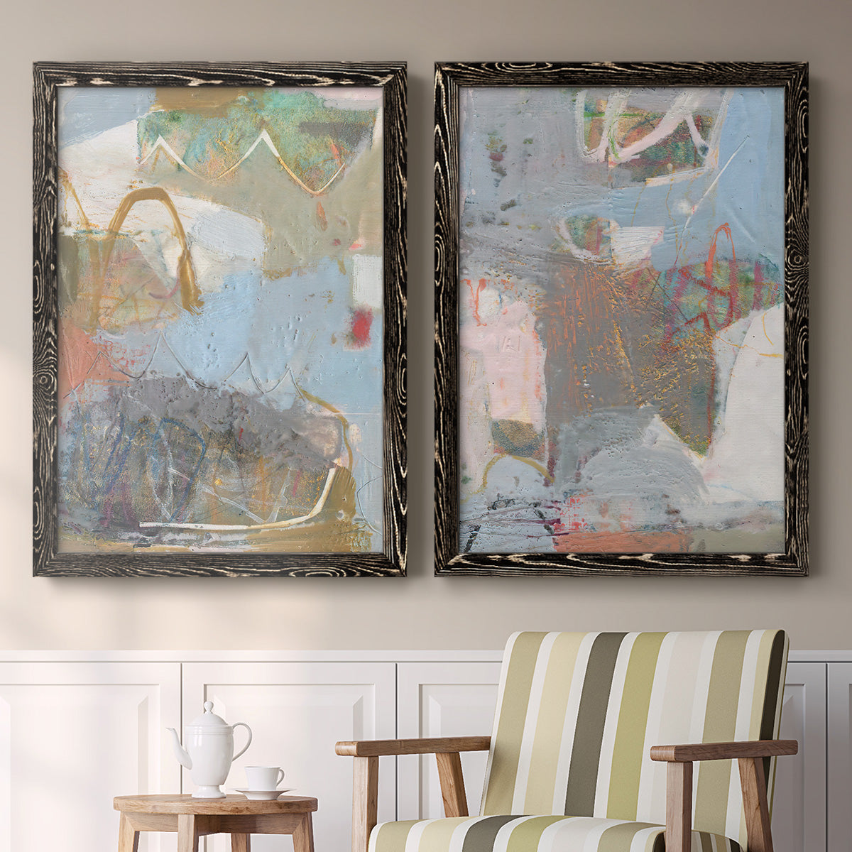 Minim I - Premium Framed Canvas 2 Piece Set - Ready to Hang