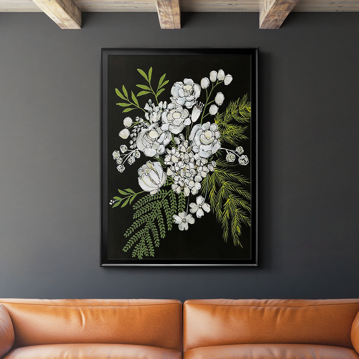 Alabaster Bouquet I - Modern Framed Canvas Print
