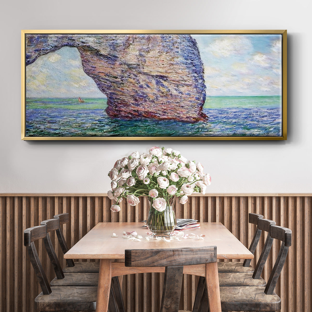 The Manneport at High Tide, 1885 - Floater Framed Canvas Print