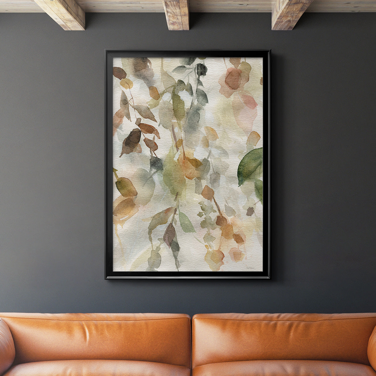 Cascading Nature II - Modern Framed Canvas Print