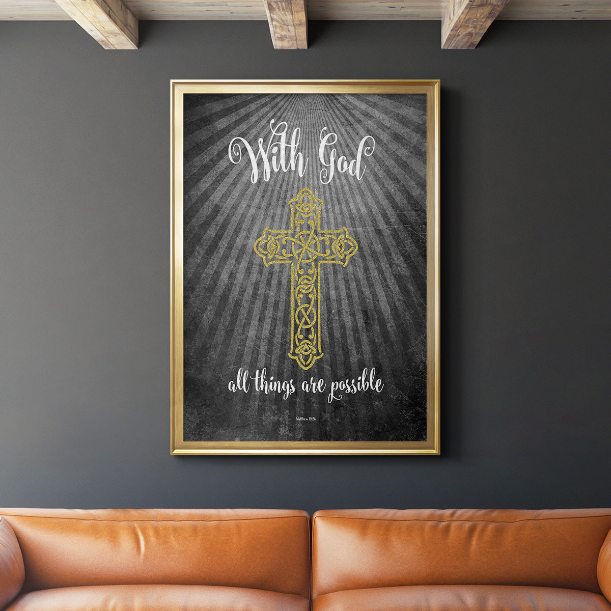 With God Gold - Modern Framed Canvas Print