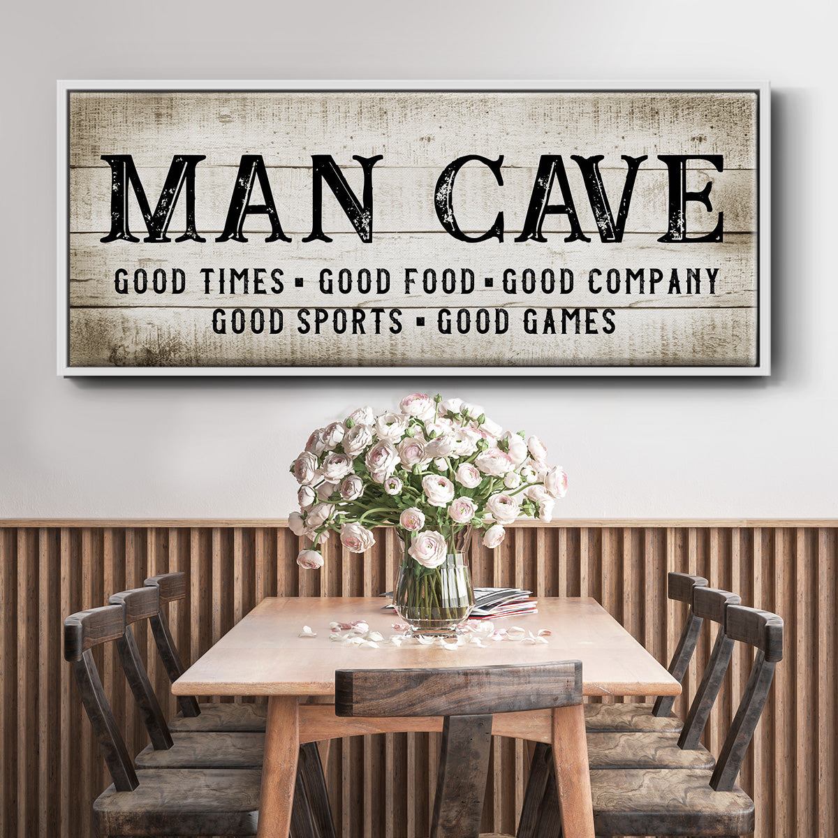 Man Cave Good Times - Floater Framed Canvas Print