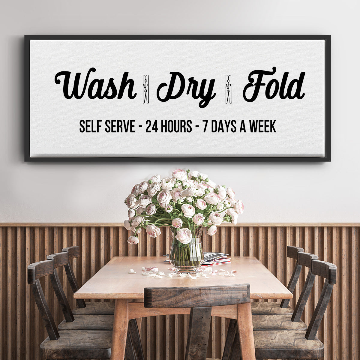 Wash Dry Fold - Floater Framed Canvas Print