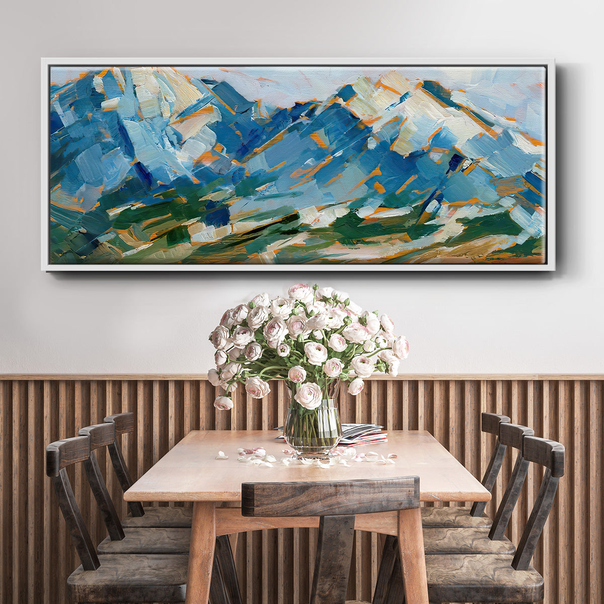 Blue Mountain Peaks I - Floater Framed Canvas Print