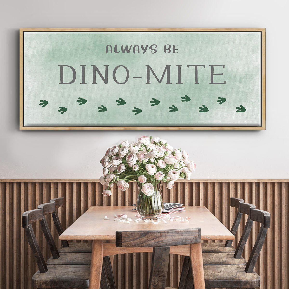 Dinomite - Floater Framed Canvas Print