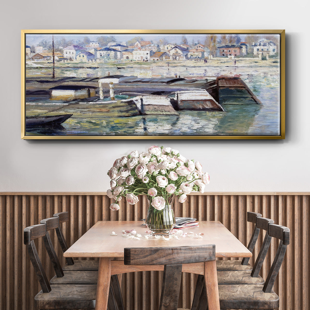 The Seine at Asnieres, 1873 - Floater Framed Canvas Print