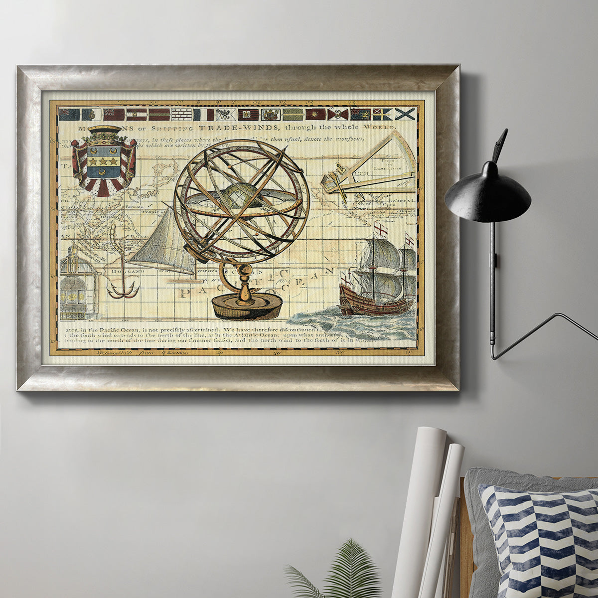 Nautical Map I Premium Framed Canvas- Ready to Hang