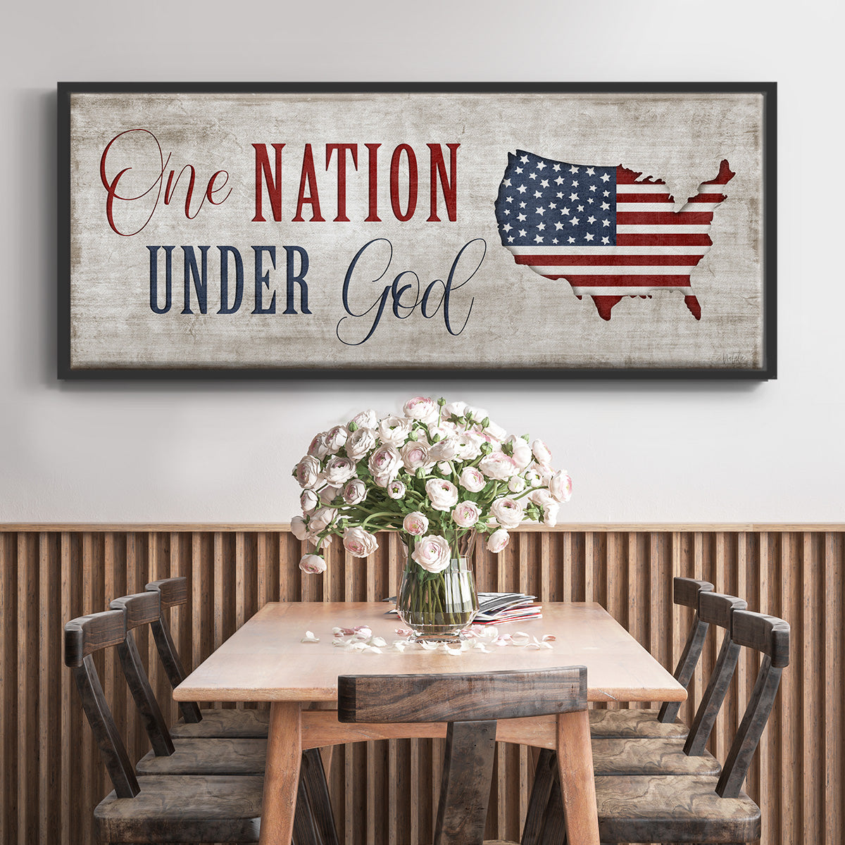 One Nation Under God - Floater Framed Canvas Print