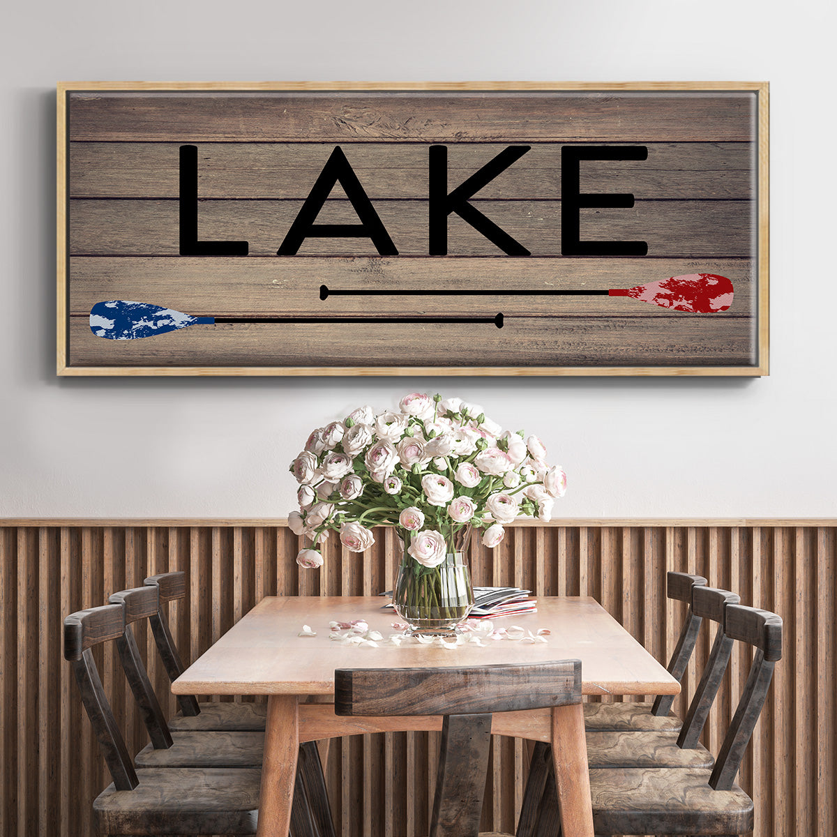Lake Paddles - Floater Framed Canvas Print