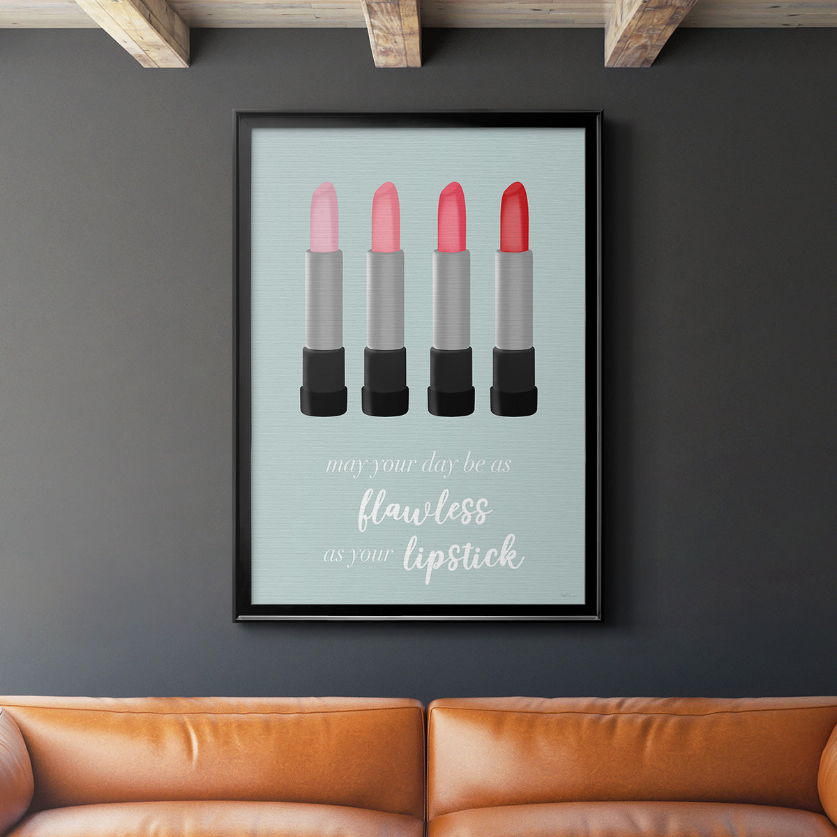 Flawless Lipstick - Modern Framed Canvas Print