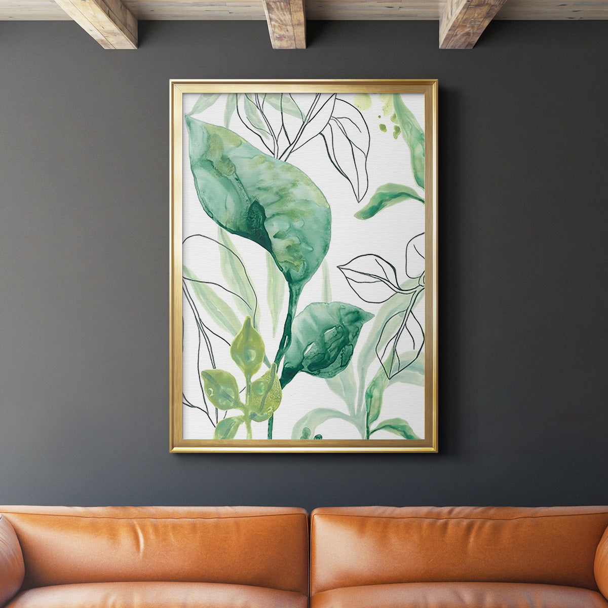 Tropical Palm Chorus I - Modern Framed Canvas Print