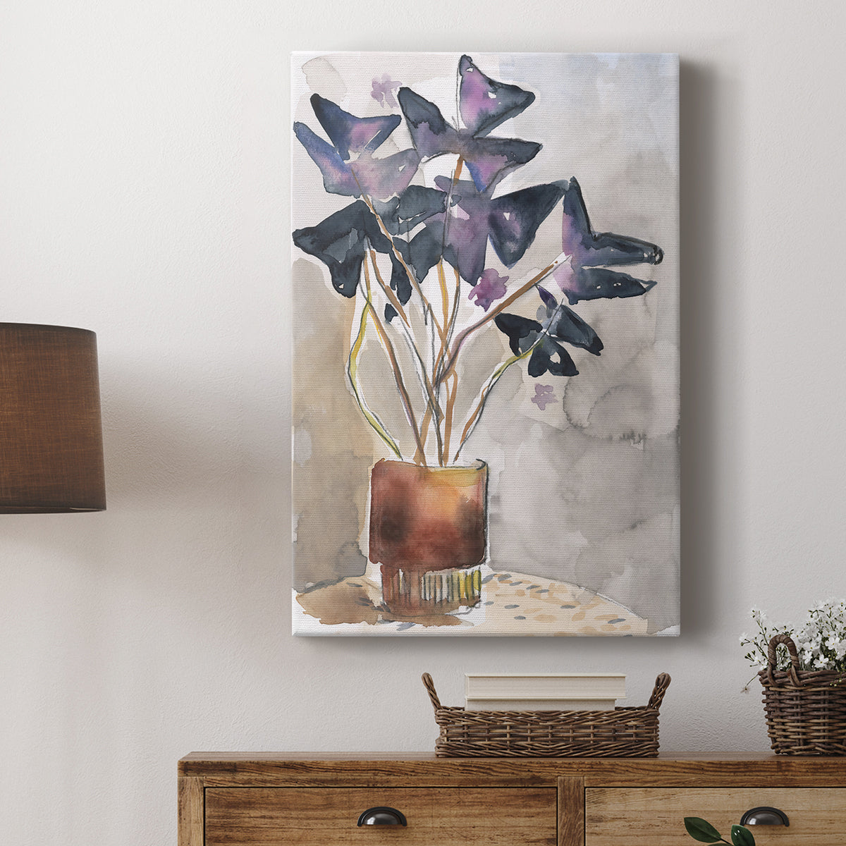 Oxalis in Vase I - Canvas Art Print