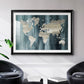 Navy World Map - Modern Framed Art Print
