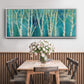 Birch on Blue - Floater Framed Canvas Print