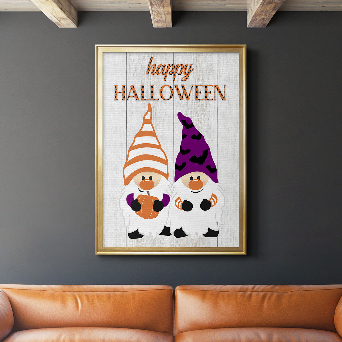 Halloween Gnomes - Modern Framed Canvas Print