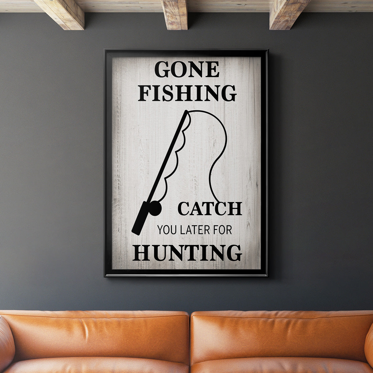 Gone Fishing - Modern Framed Canvas Print