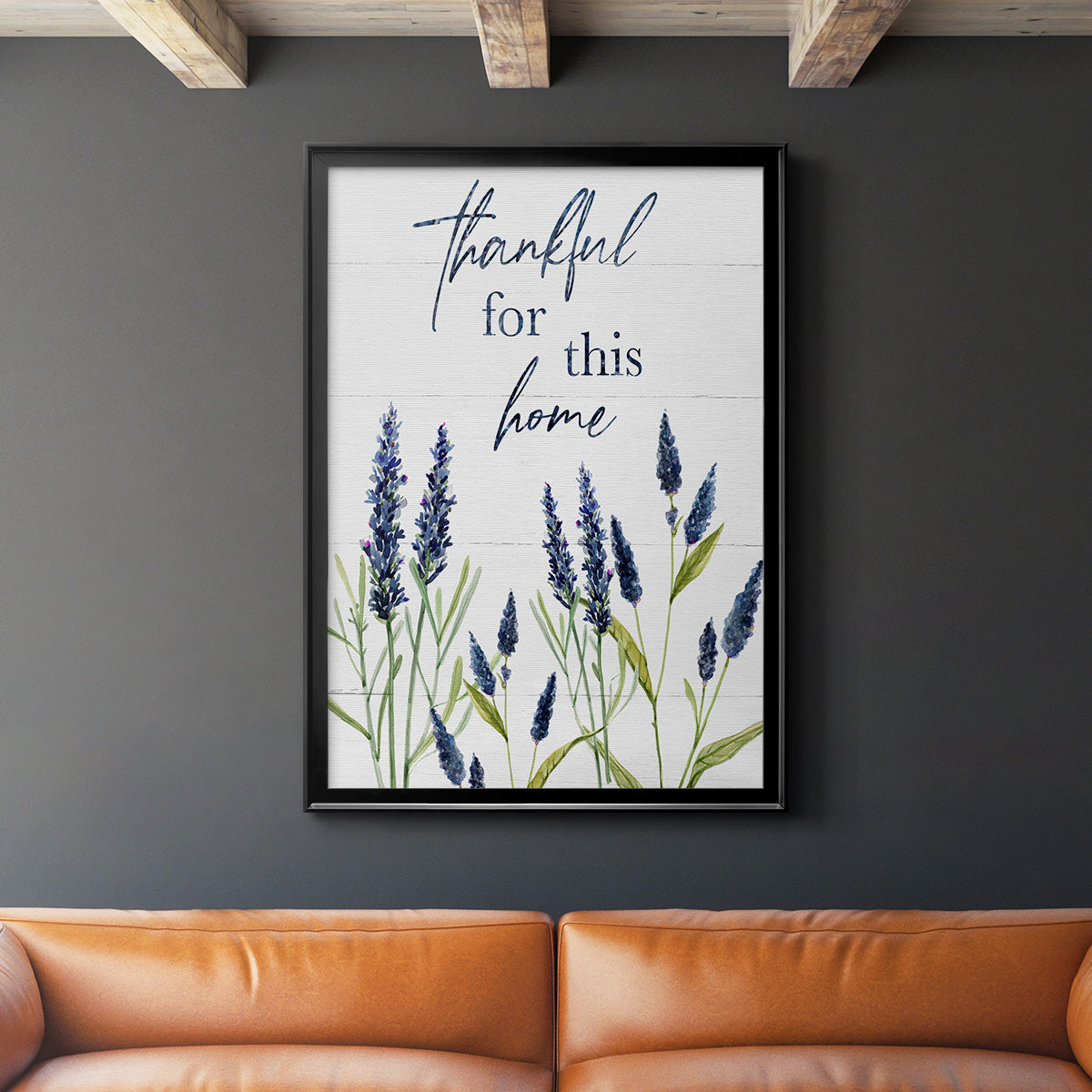 Thankful for this Home - Modern Framed Canvas Print