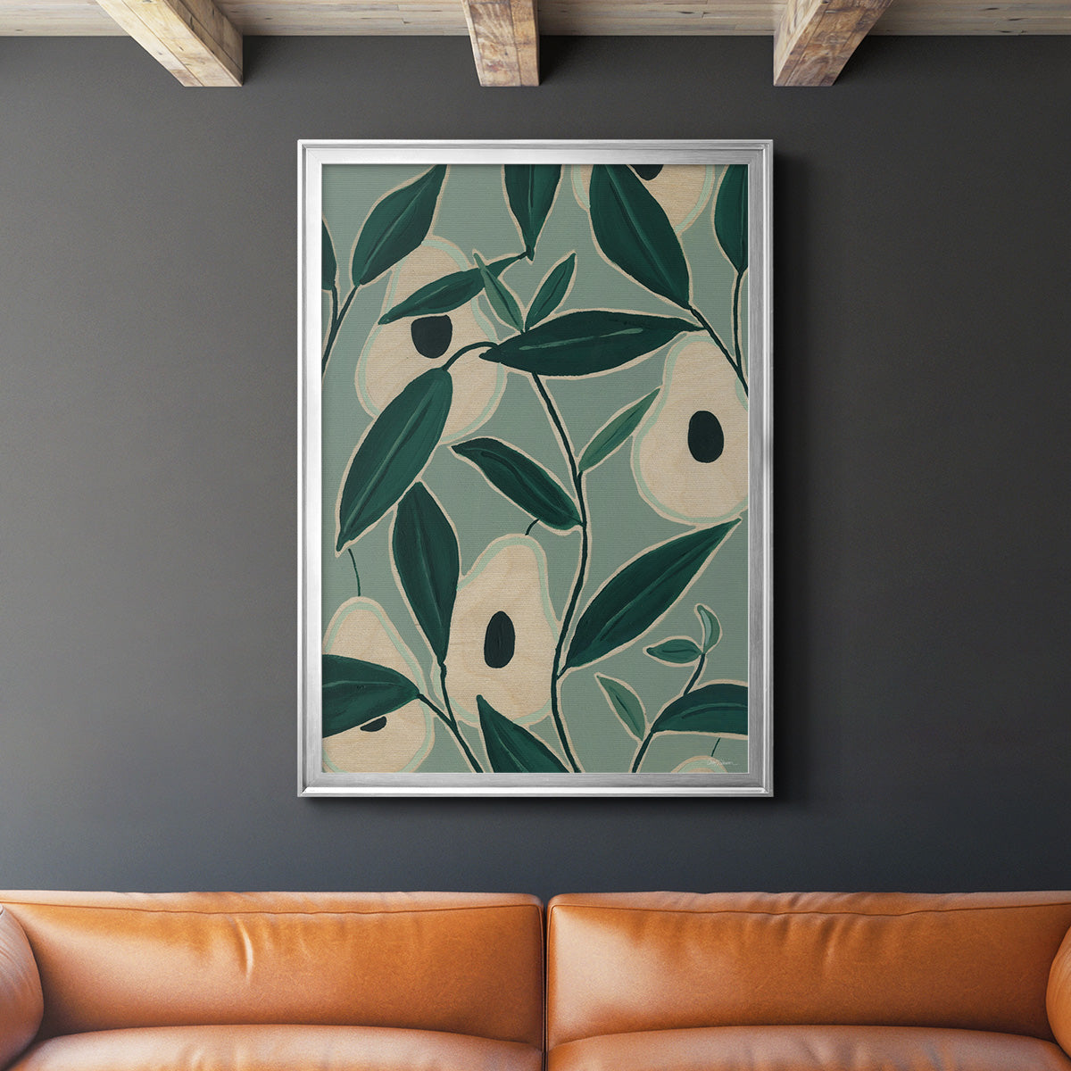 Monochrome Avocados - Modern Framed Canvas Print