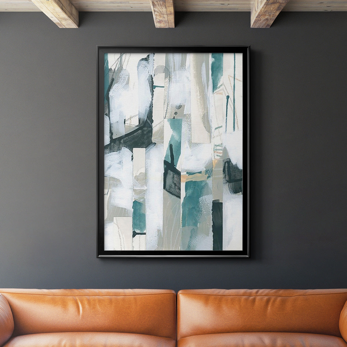 Sea Cavern Strata III - Modern Framed Canvas Print