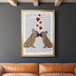 French Kiss and Hearts - Modern Framed Canvas Print