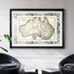 Bordered Map of Australia - Modern Framed Art Print