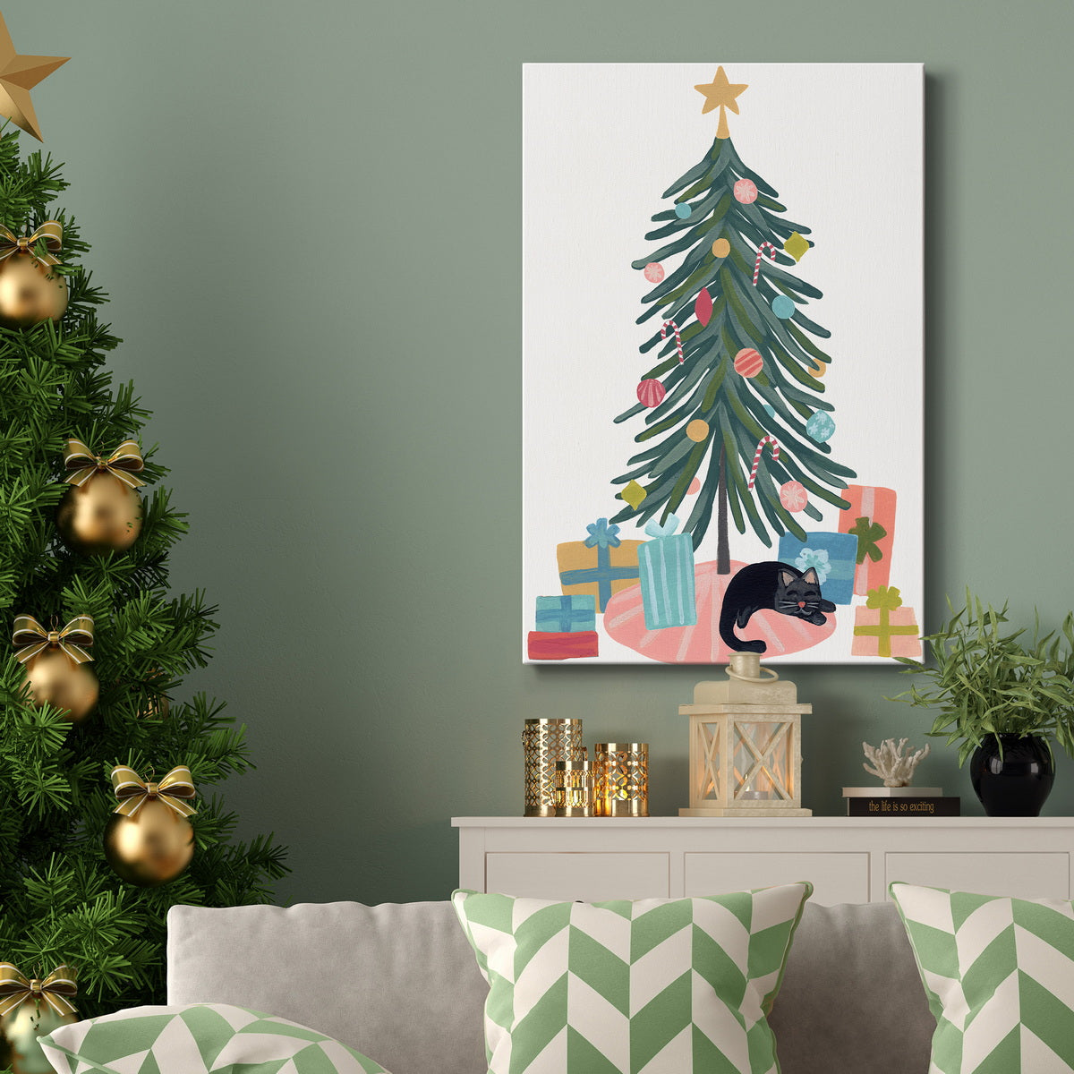 Retro Winter Celebration Collection B Premium Gallery Wrapped Canvas - Ready to Hang