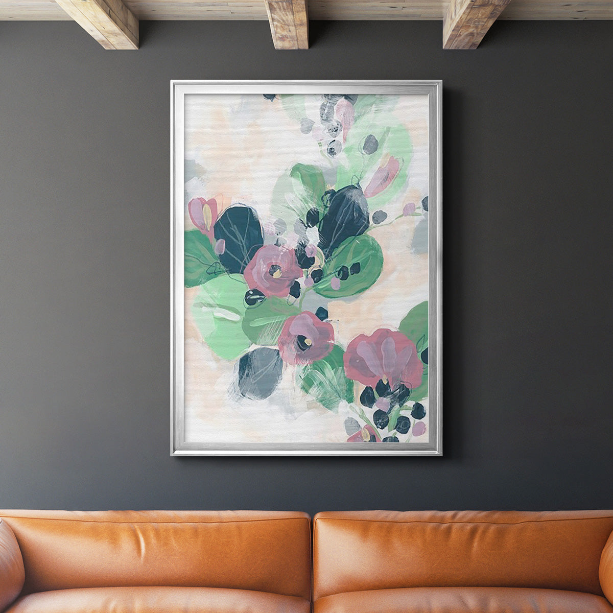 Tropical Branch Fresco I - Modern Framed Canvas Print