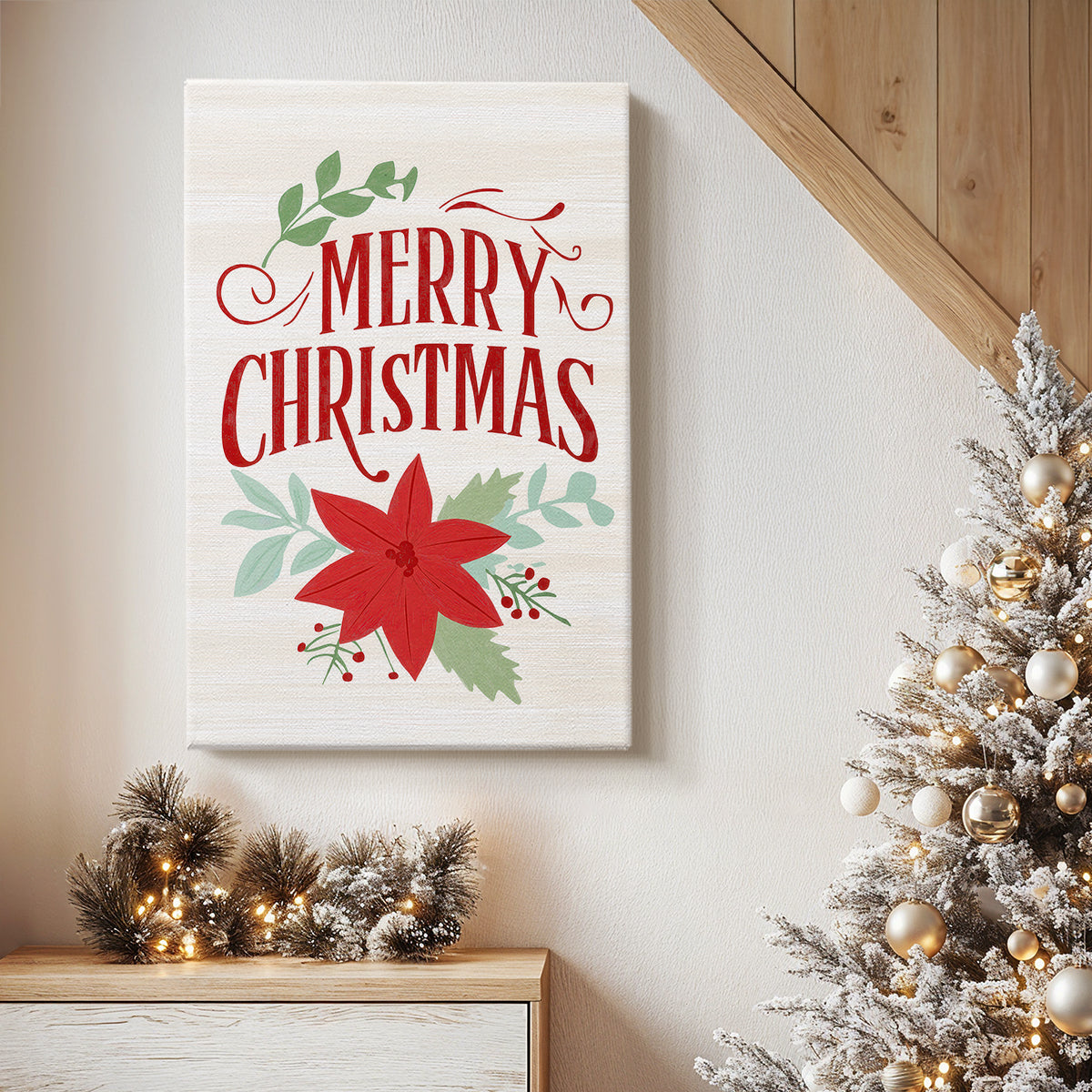 Holly-Red Cottage Green - Canvas Art Print