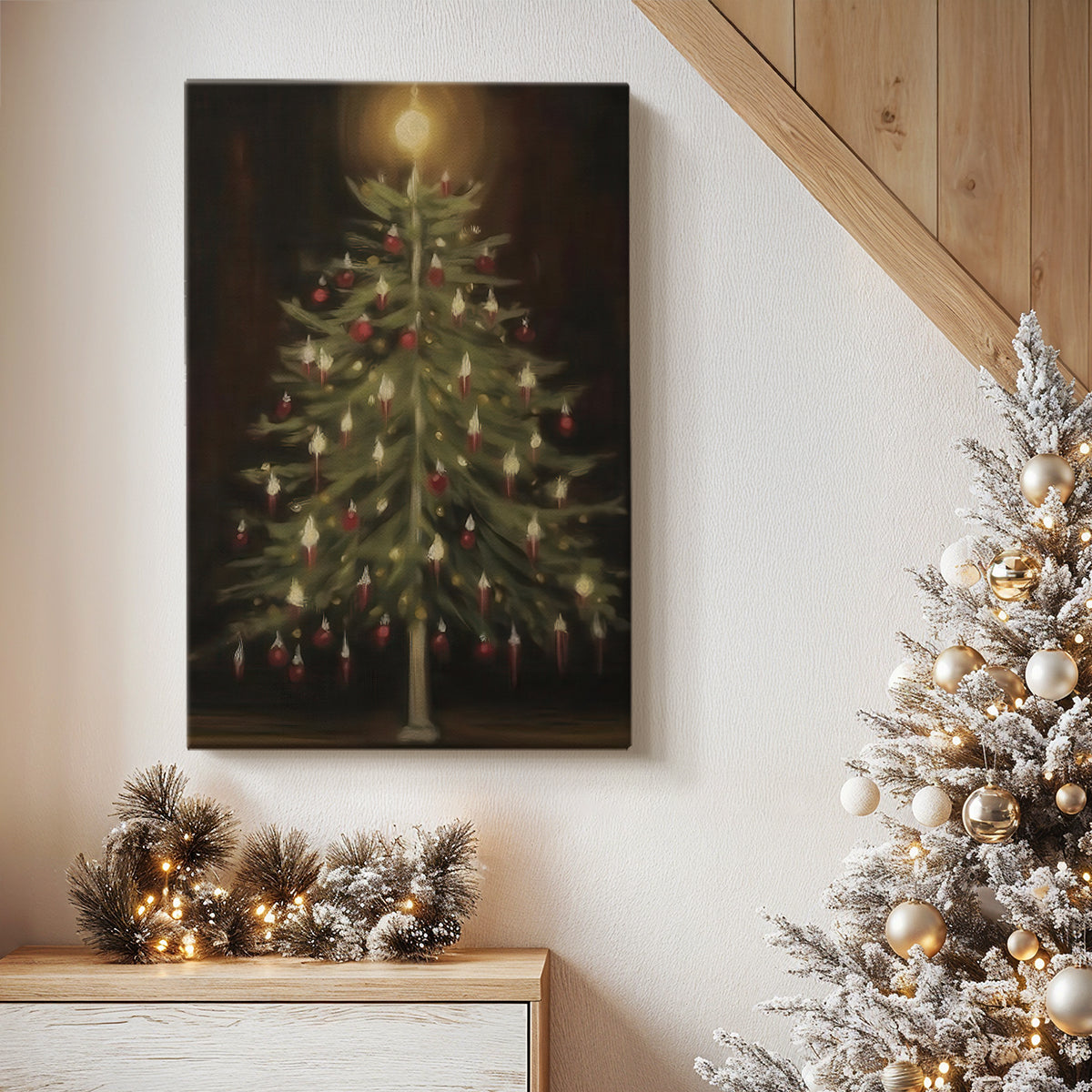 Night of Amber Village - Canvas Art Print
