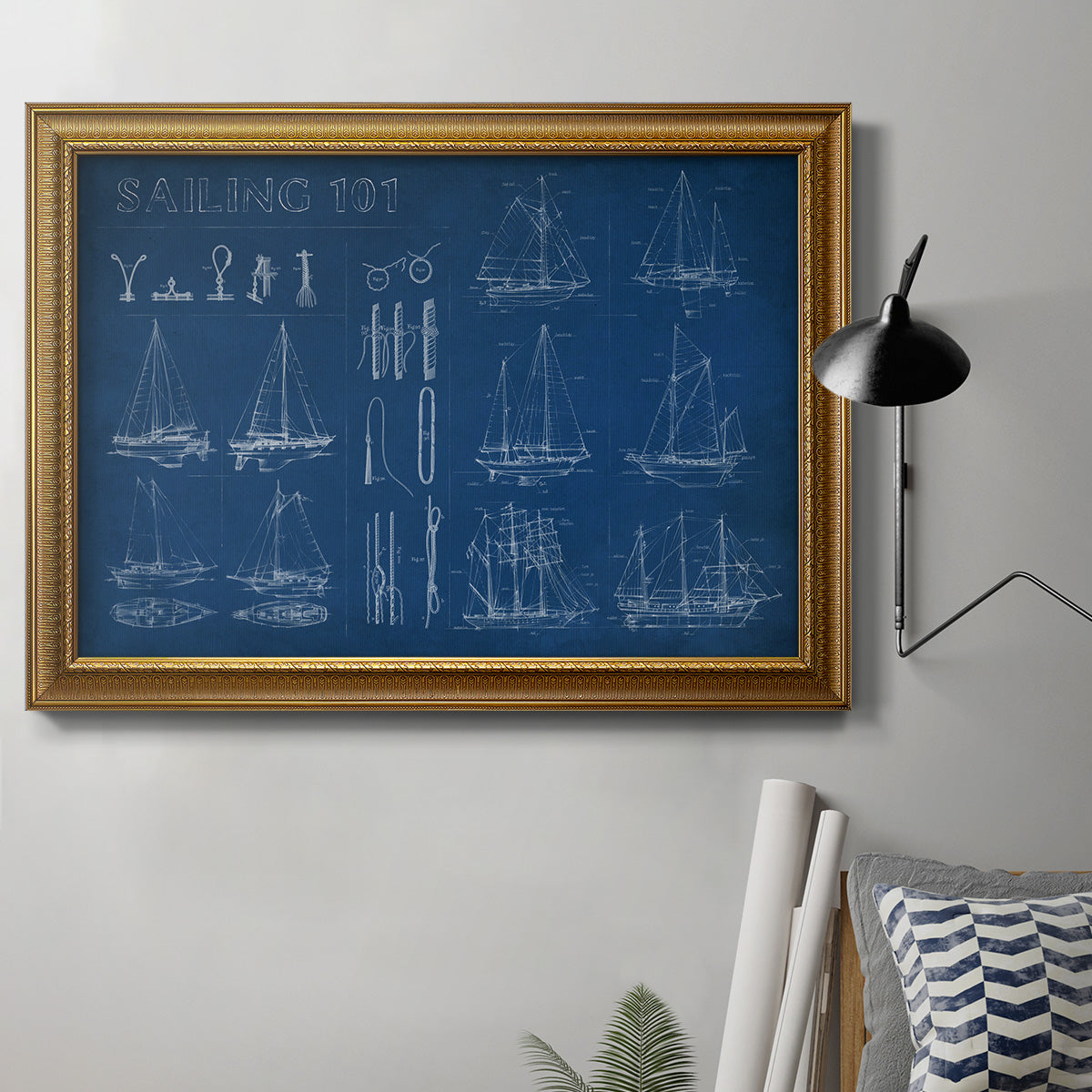 Sailing Infograph Premium Framed Canvas- Ready to Hang