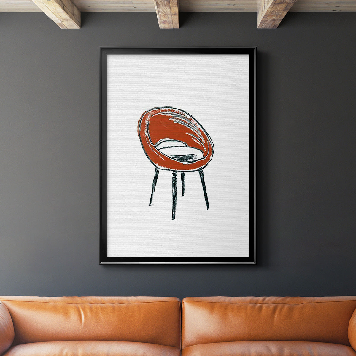 Take a Seat V - Modern Framed Canvas Print