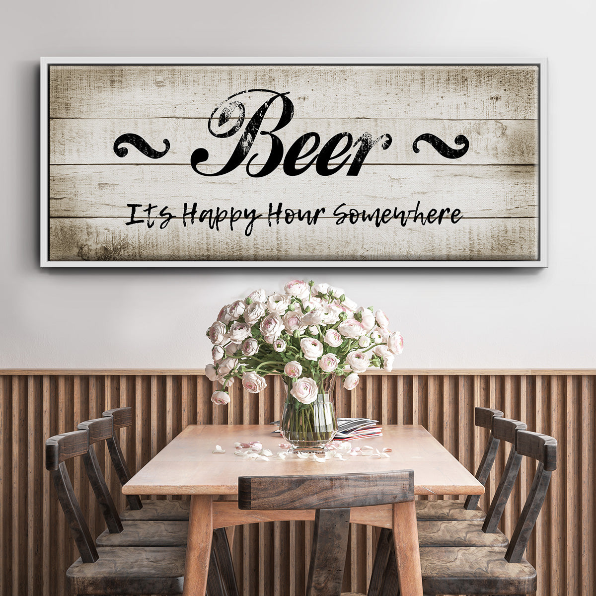 Beer Happy Hour - Floater Framed Canvas Print