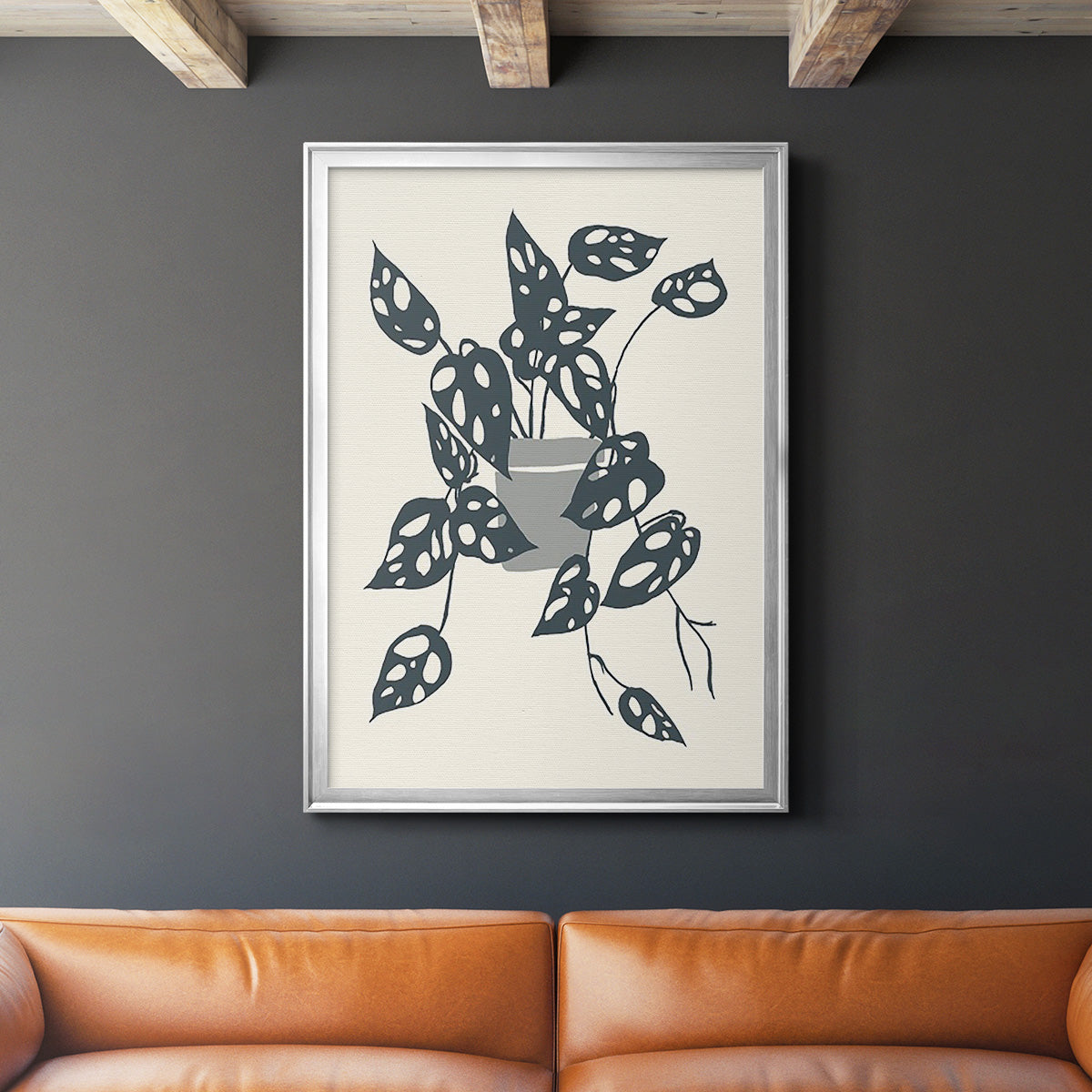 Growing Leaves IV - Modern Framed Canvas Print