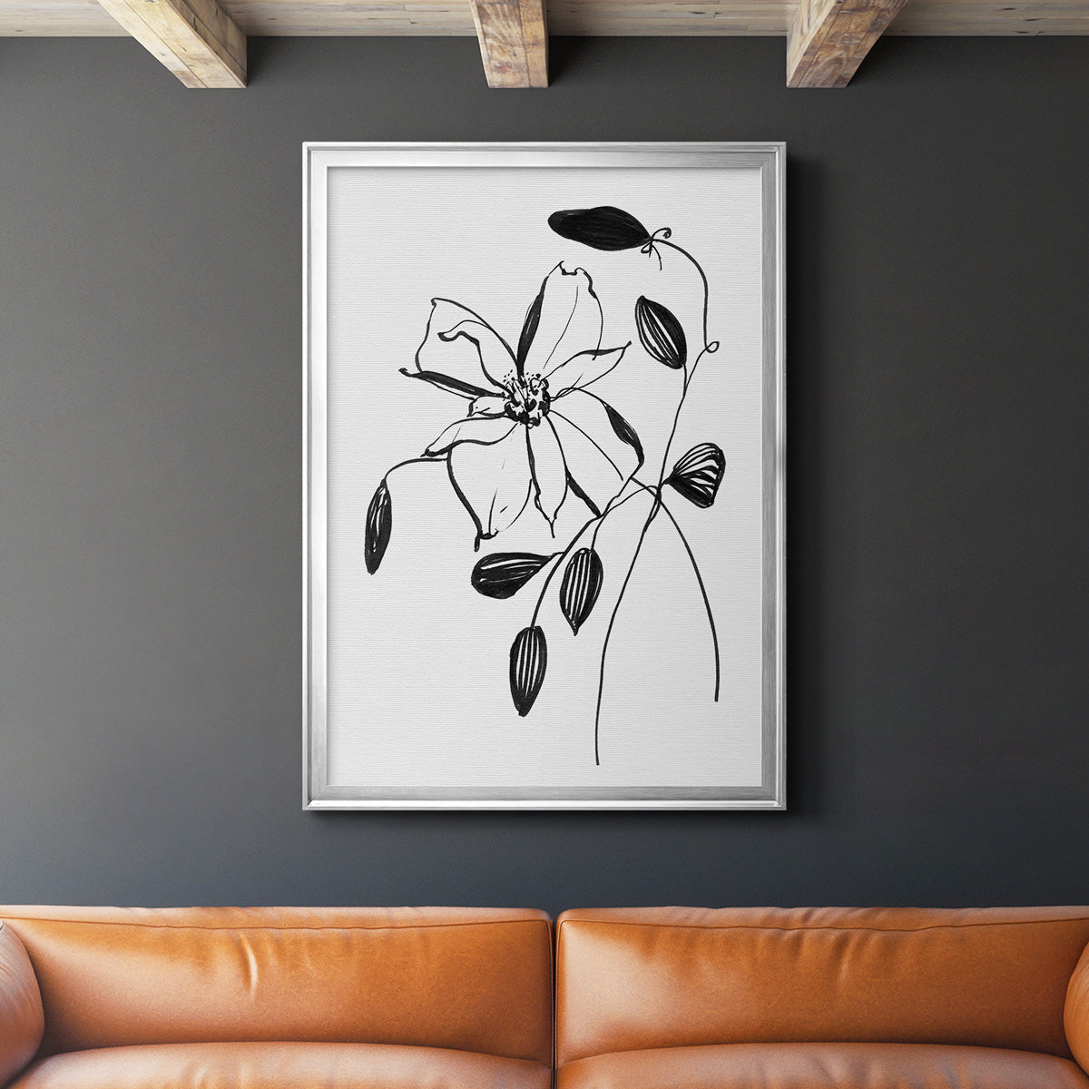 Wild Clematis II - Modern Framed Canvas Print