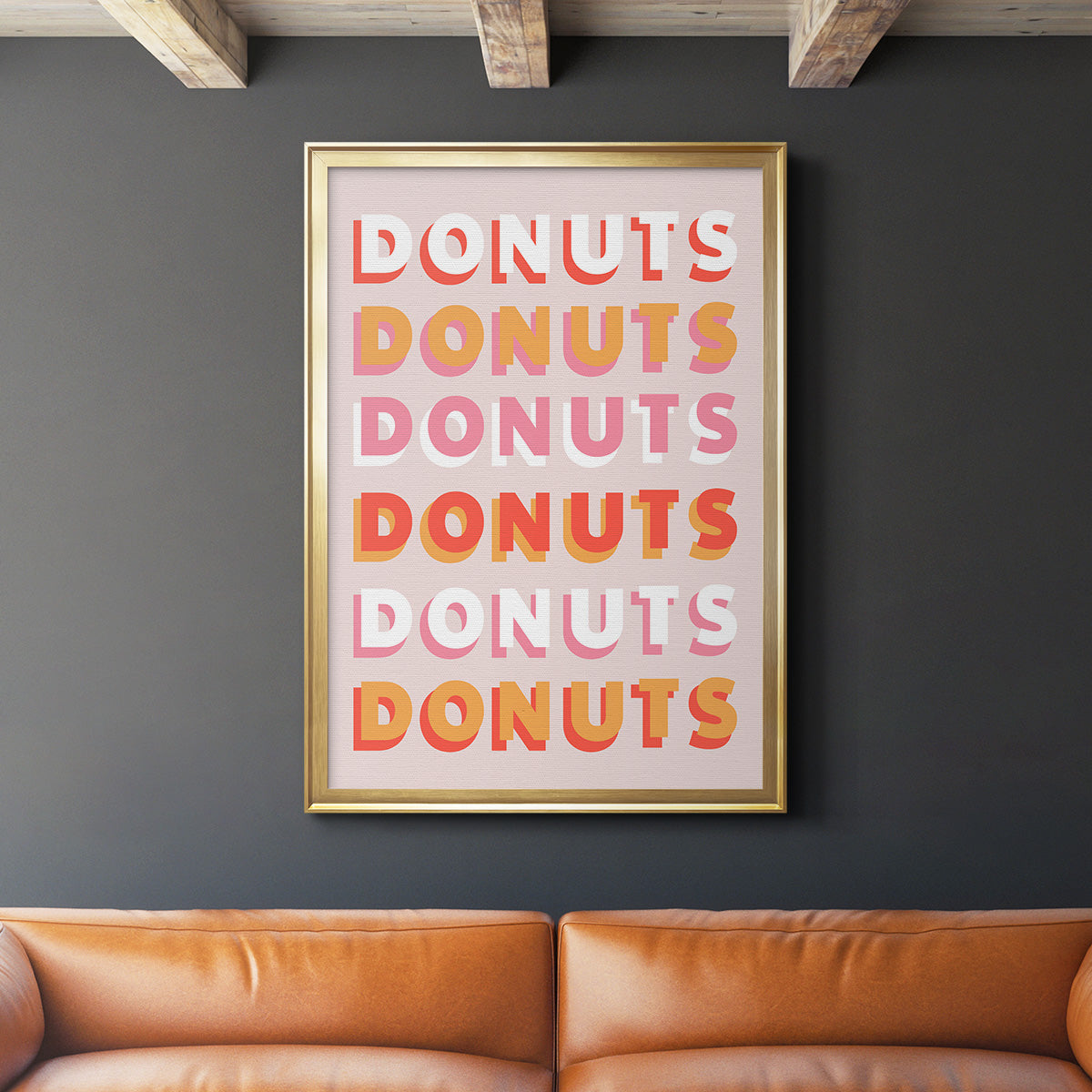 Donuts - Modern Framed Canvas Print