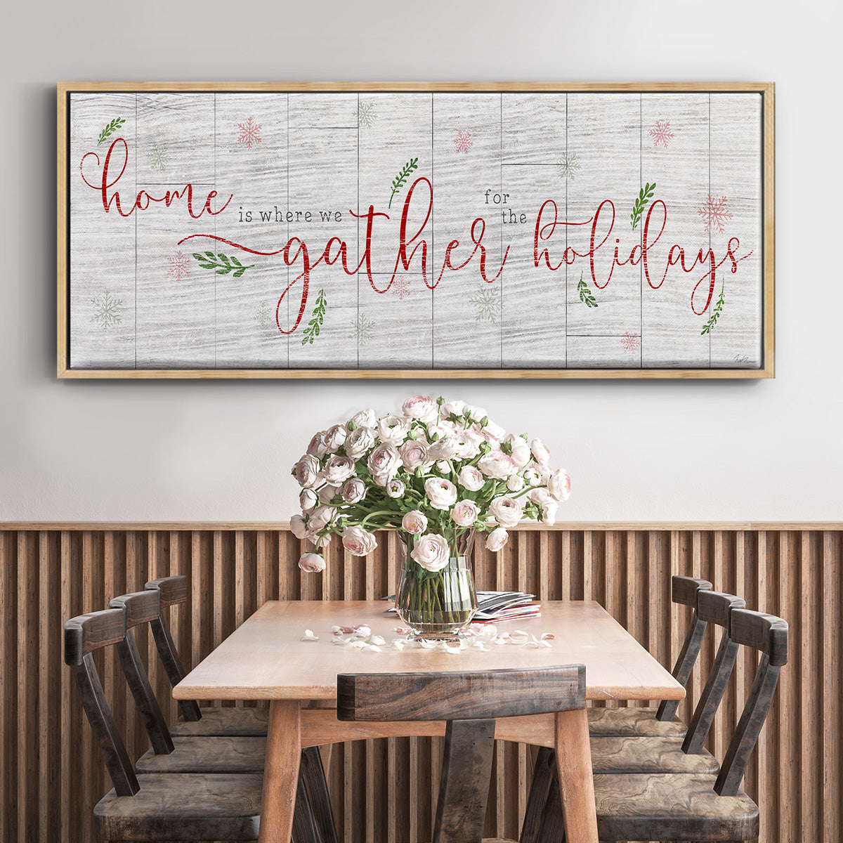 Holidays Gather - Floater Framed Canvas Print