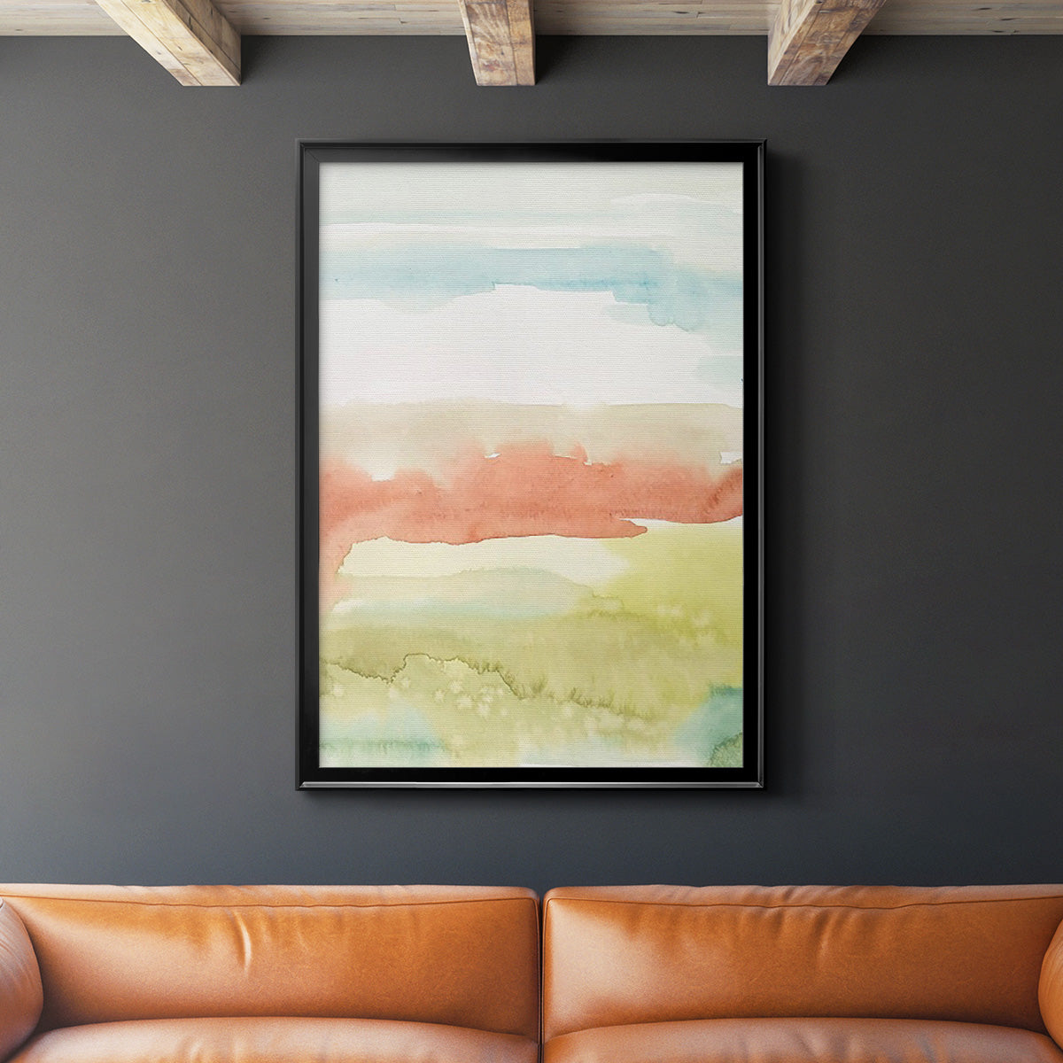 Blushing Sunrise II - Modern Framed Canvas Print