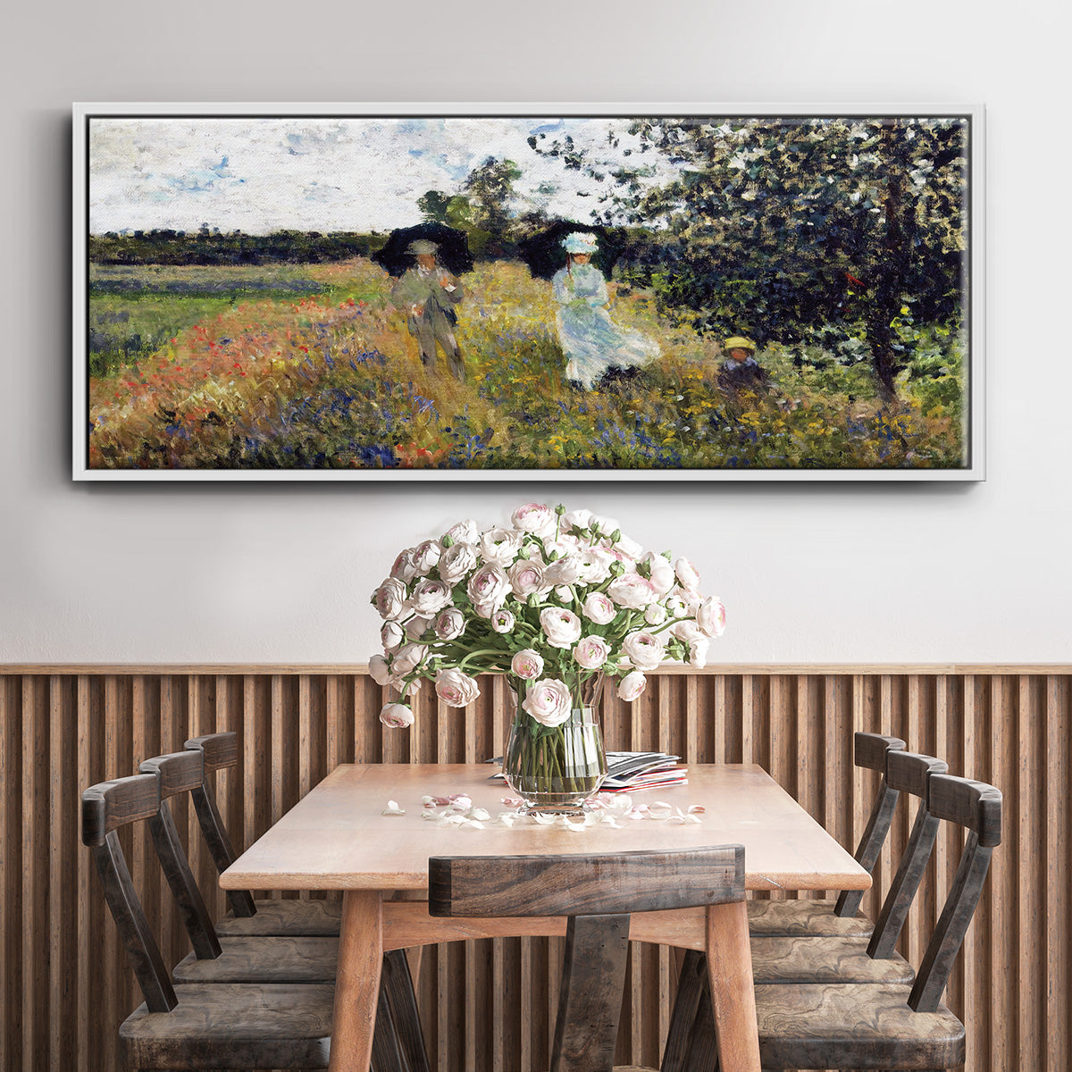 The Promenade Near Argenteuil, 1875 - Floater Framed Canvas Print