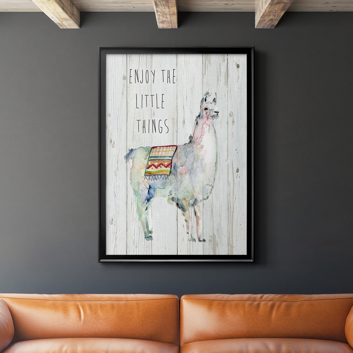 Llama Little Things - Modern Framed Canvas Print