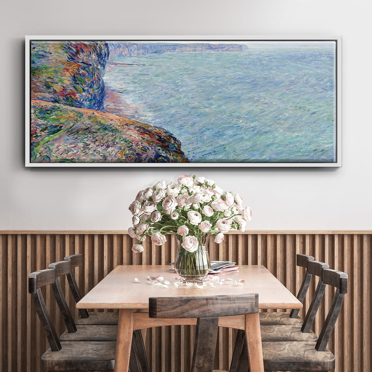 The Sea Seen from the Cliffs of Fecamp, 1881 - Floater Framed Canvas Print