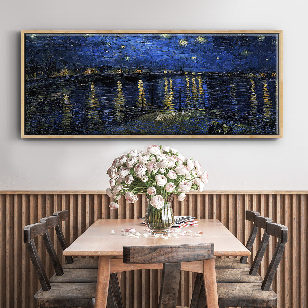 Starry Night Over the Rhone - Floater Framed Canvas Print