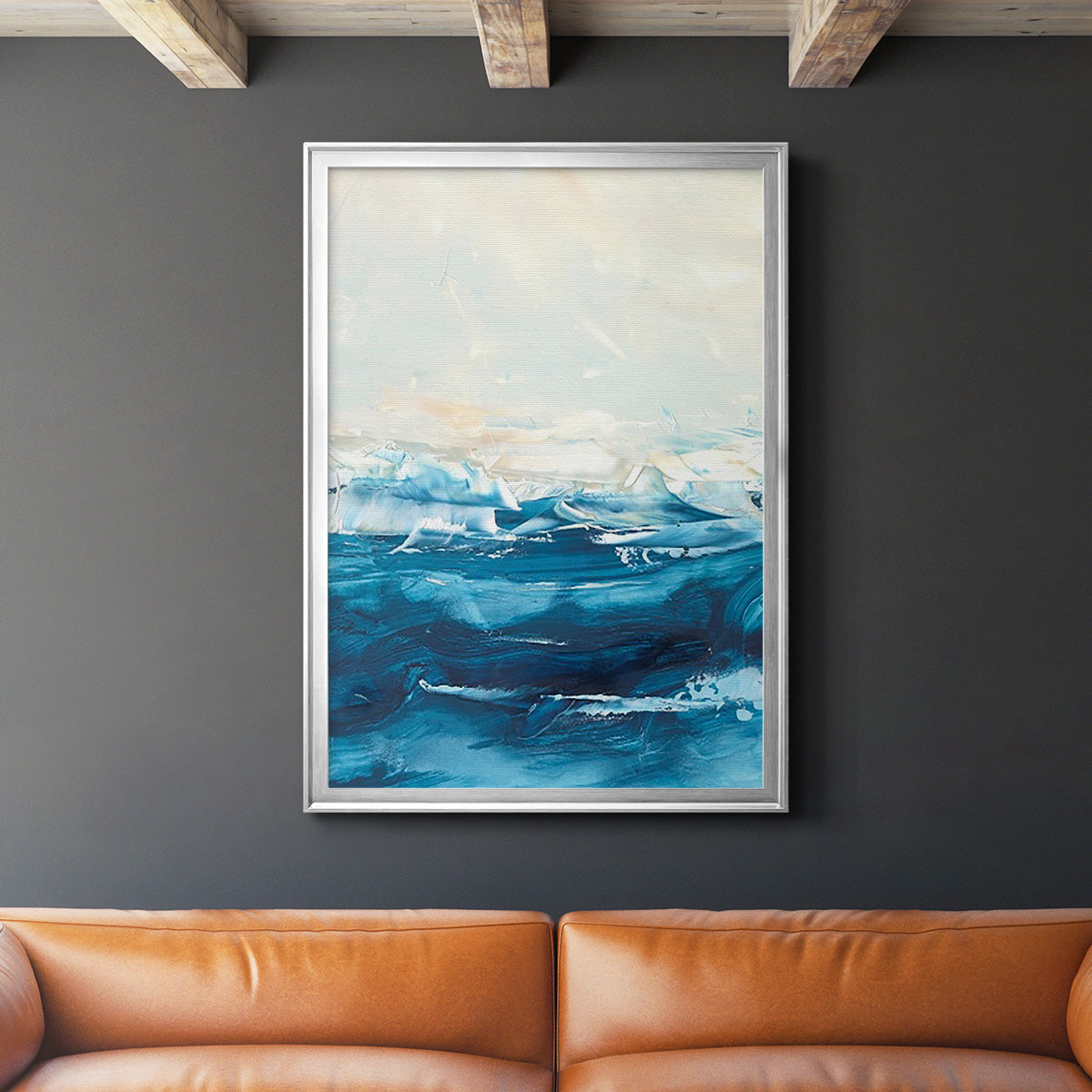 Wave after Wave II - Modern Framed Canvas Print