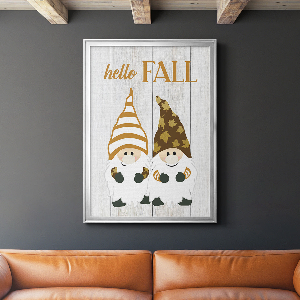 Harvest Gnomes - Modern Framed Canvas Print