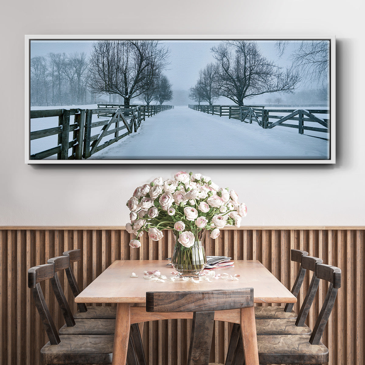 Snowy Road II - Floater Framed Canvas Print
