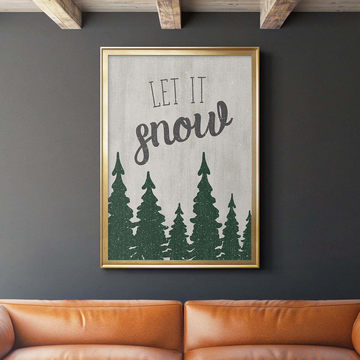 Let It Snow Forest - Modern Framed Canvas Print