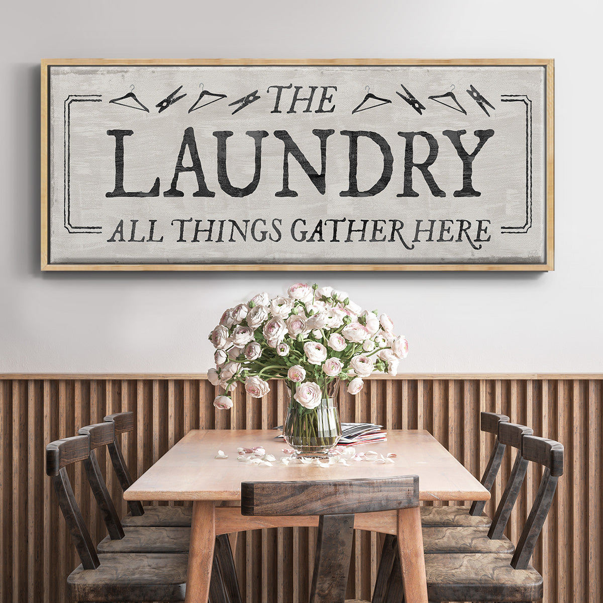Laundry Gathers - Floater Framed Canvas Print
