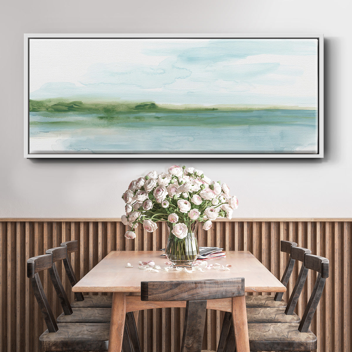 Green Ribbon Coast II - Floater Framed Canvas Print